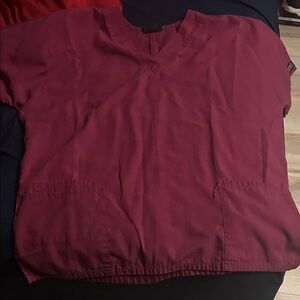 Classic Burgundy V-Neck Women's Top